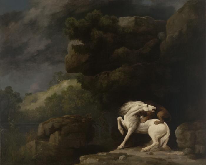 George Stubbs A Lion Attacking a Horse oil painting picture